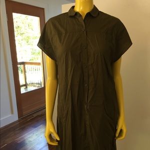 Madewell Army Green short slv shirt dress. Unused